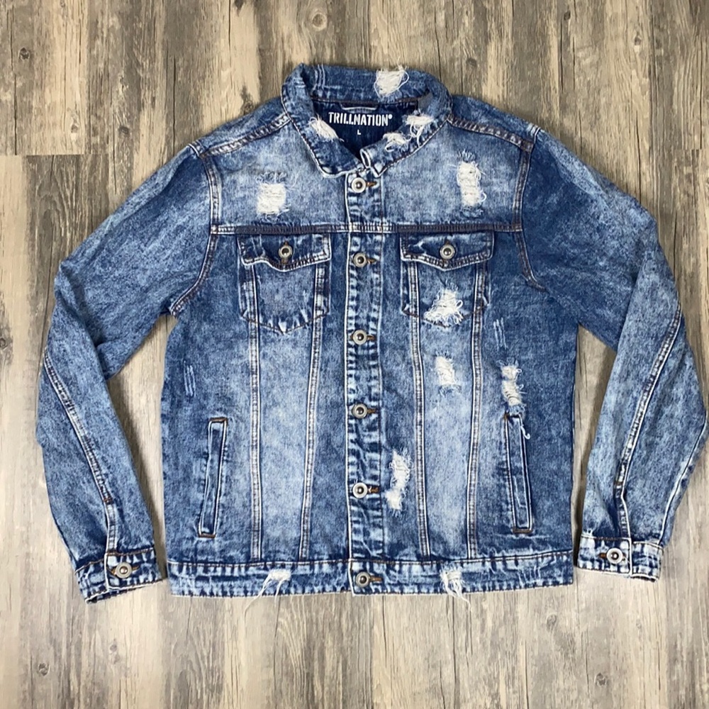 Trillnation Men's Denim Jacket Sz L